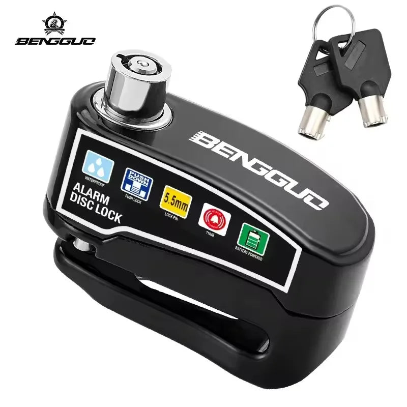 Candado Para Disco de Moto con Alarma 110dB - Antirrobo Impermeable Aluminio