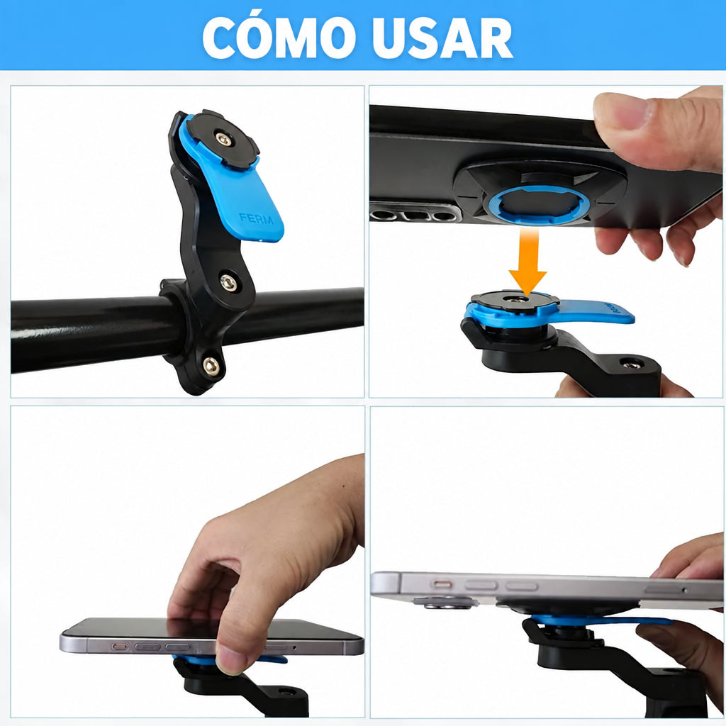 Soporte para Móvil, Moto y Bici 360° Universal - Antivibración y Desmontable