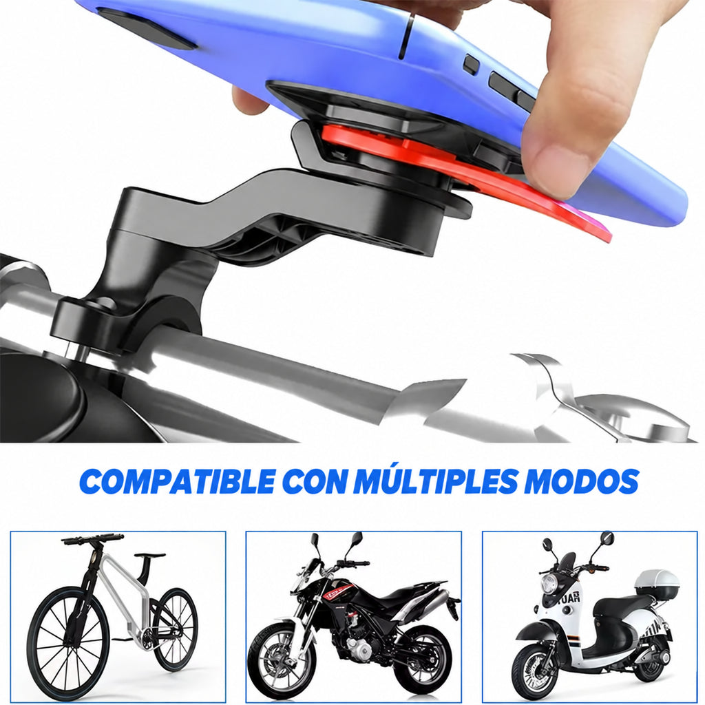 Soporte para Móvil, Moto y Bici 360° Universal - Antivibración y Desmontable