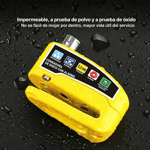 Candado Para Disco de Moto con Alarma 110dB - Antirrobo Impermeable Aluminio