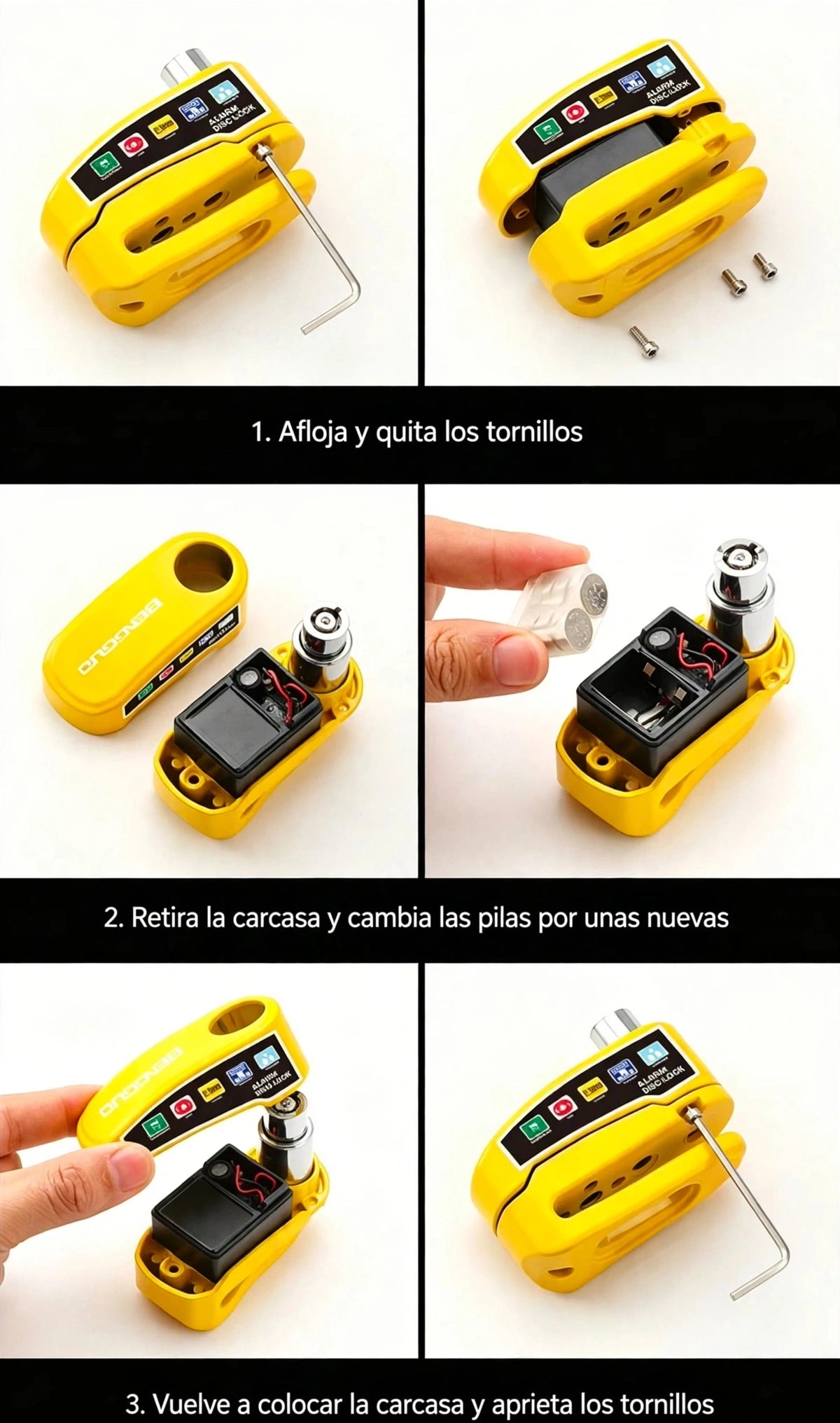 Candado Para Disco de Moto con Alarma 110dB - Antirrobo Impermeable Aluminio